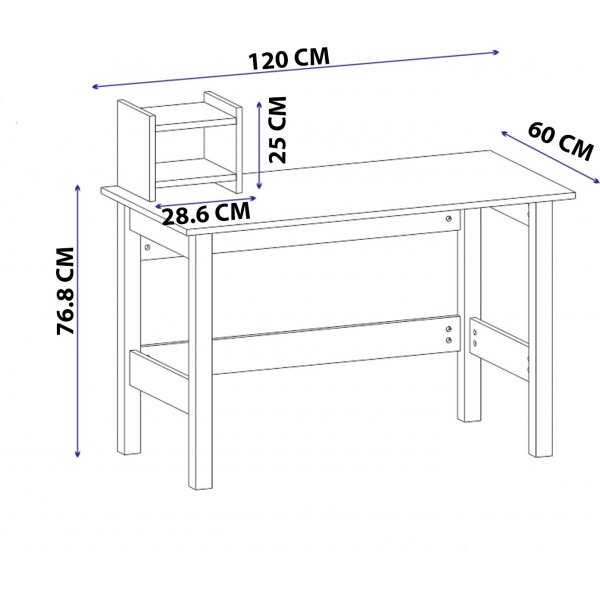 Bureau London 120 x 60 cm - Blanc