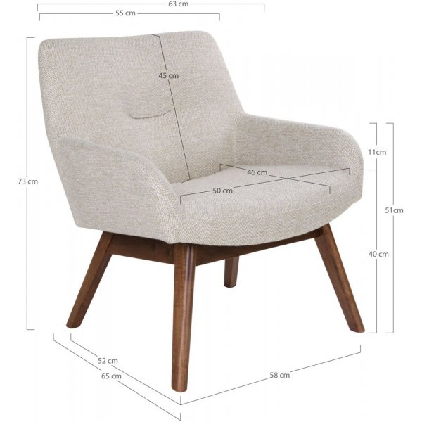 London Fauteuil - Zand/walnoot + Vlekverwijderaar voor meubels London Fauteuil - Zand/walnoot + Vlekverwijderaar voor meubels