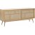 Yuma dressoir van geolied eikenhout met rotan details, schuifdeuren