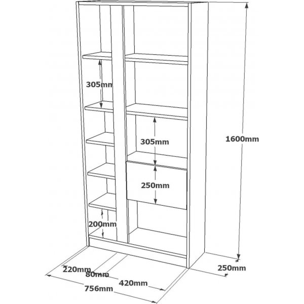 Luvio bokhylla 21 - Ek/vit