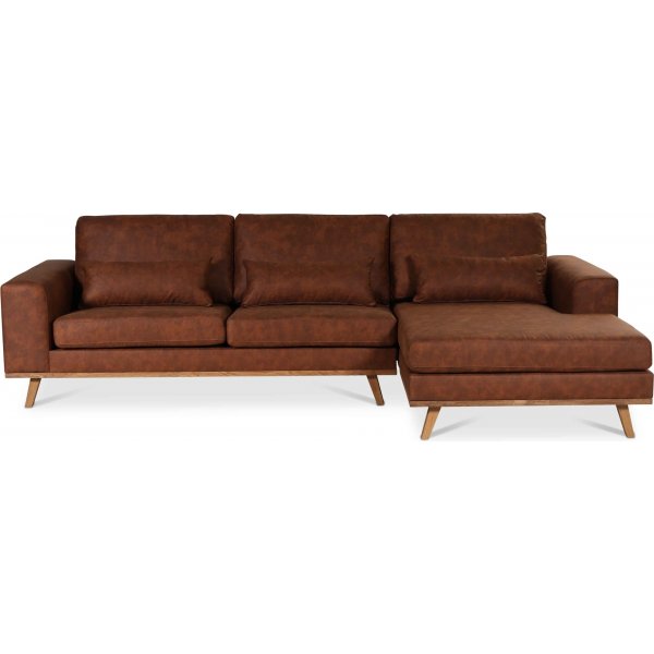 Ranger divansoffa hger - Cognac (Lderutseende) / Ek