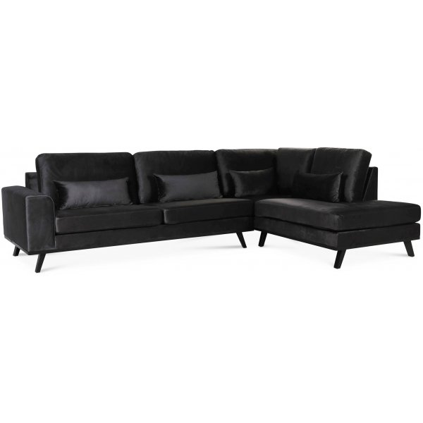 Ranger soffa med ppet avslut hger - Antracitgr (sammet)