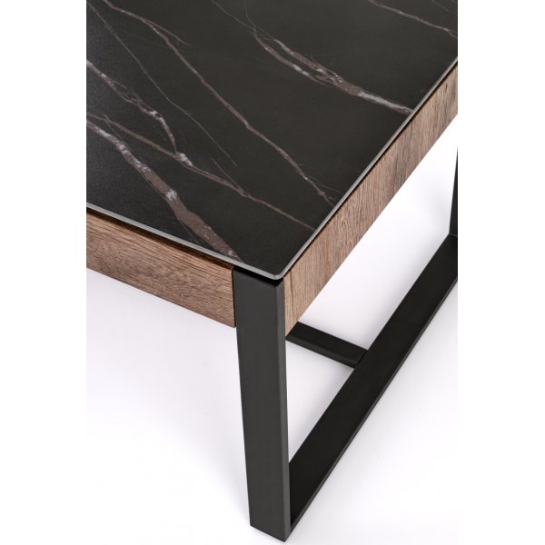 Table basse Ramona 121 x 61 cm - Marbre noir/noyer Table basse Ramona 121 x 61 cm - Marbre noir/noyer