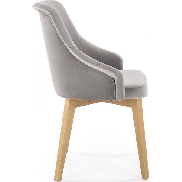 Chaise de salle  manger Catrin - Gris (Velours) / Bois