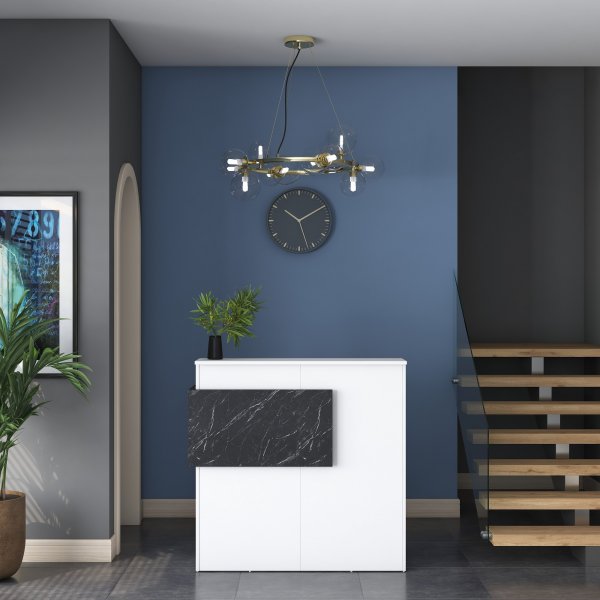 Idora receptionsdisk - Vit/marmor