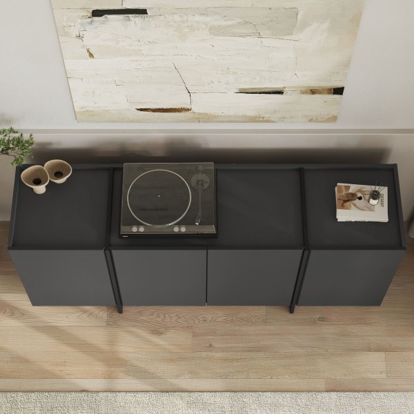 Sideboard Dromma 180 cm - Antracit/Svart