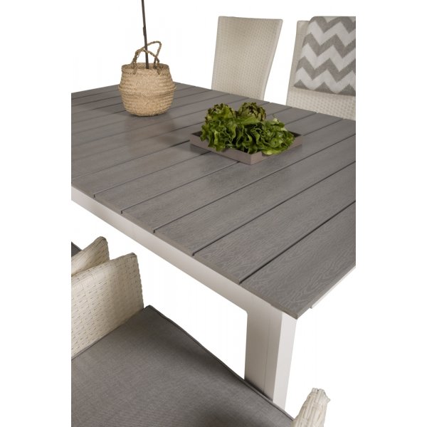 Levels utematgrupp med 6 st Padova stolar - Gr/Vit