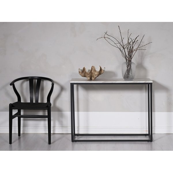 Shanghai konsolbord 100 x 35 cm - Ljus marmorimitation/svart Shanghai konsolbord 100 x 35 cm - Ljus marmorimitation/svart