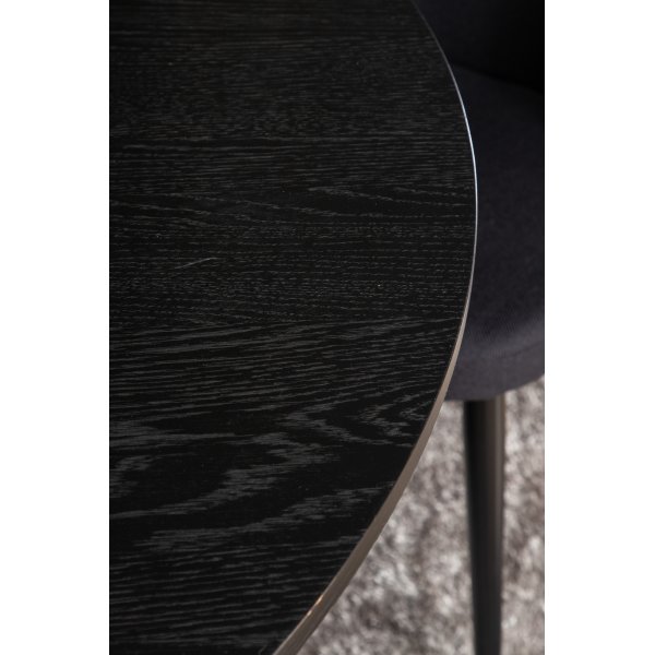 Bianca Matgrupp runt svart matbord med 4 st Velvet svart stolar Bianca Matgrupp runt svart matbord med 4 st Velvet svart stolar