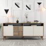 Milan dressoir 180 cm - Walnoot/creme