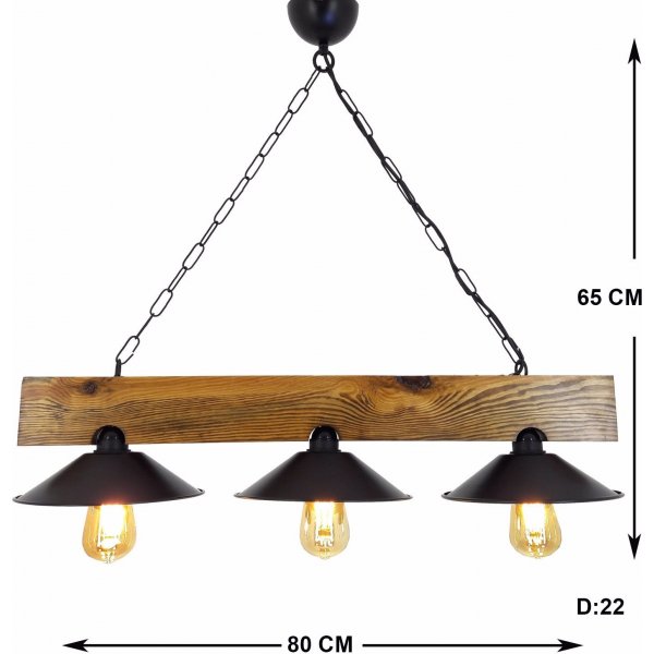 Plafonnier Uzo - Noyer/noir Plafonnier Uzo - Noyer/noir