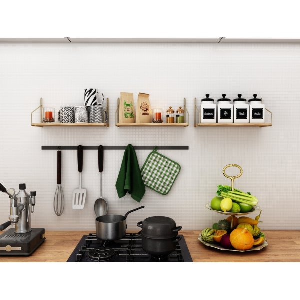 Duverney vgghylla - Guld/brun