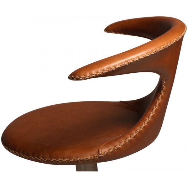 Tabouret de bar Flair base trompette 76-100 cm - Cuir marron Tabouret de bar Flair base trompette 76-100 cm - Cuir marron