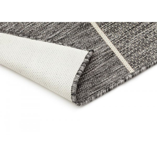 Plat geweven mat Matthews - Grijs/wit