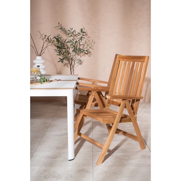 Togo utematgrupp med 4 st Kenya stolar - Teak/Vit Togo utematgrupp med 4 st Kenya stolar - Teak/Vit