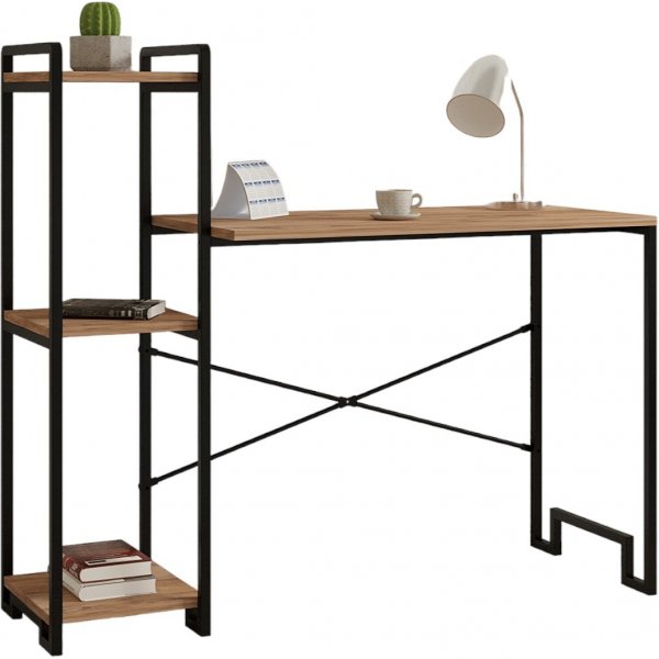 Bureau  domicile 132 x 45 cm - Pin/noir