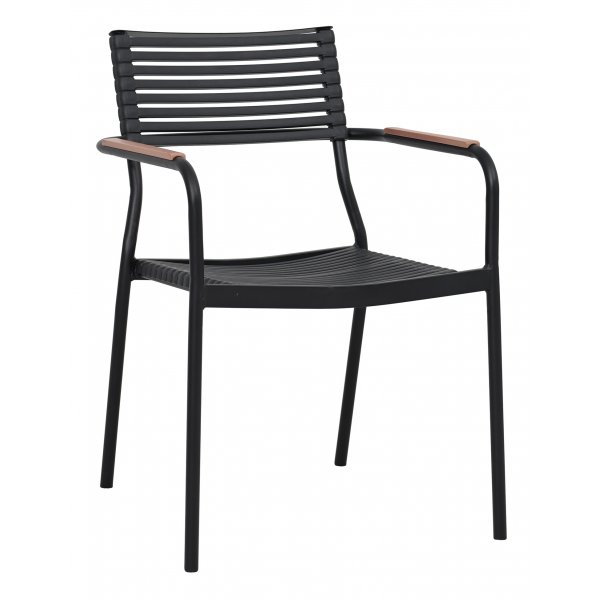 Matgrupp med 4 stolar och matbord 122 cm beige/svart - Merca/Pino