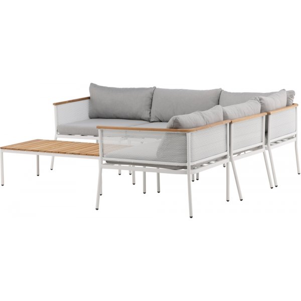 Groupe lounge Nettan - Blanc/gris clair Groupe lounge Nettan - Blanc/gris clair