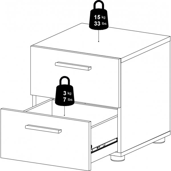 Pepe sängbord - Vit ask Pepe sängbord - Vit ask