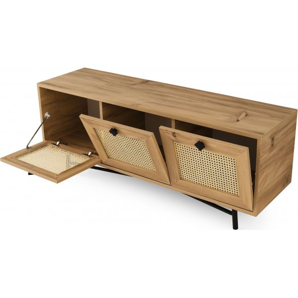 Banc mdia Alcazar 140 cm - Chne/noir