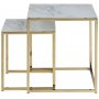Alisma satsbord 45x45 cm - Vit marmor/guld