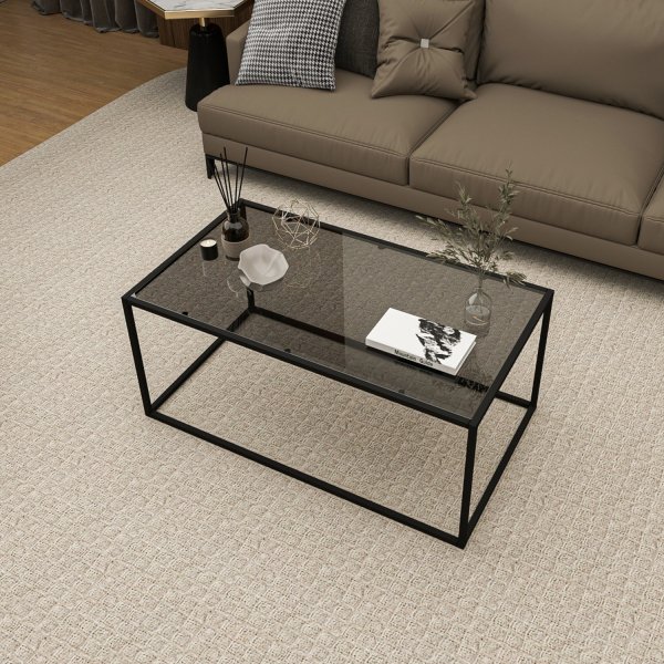 Table basse Coruna Noir - 90 x 50 cm