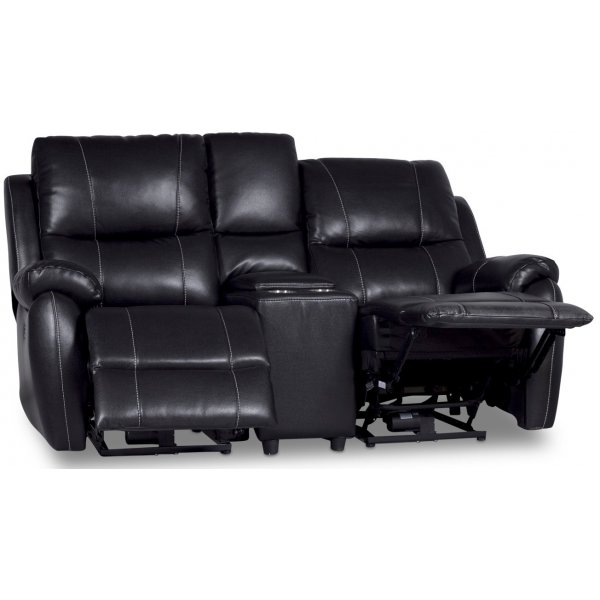 Enjoy Chicago Biosoffa - 2-sits soffa recliner (el) i svart konstläder Enjoy Chicago Biosoffa - 2-sits soffa recliner (el) i svart konstläder