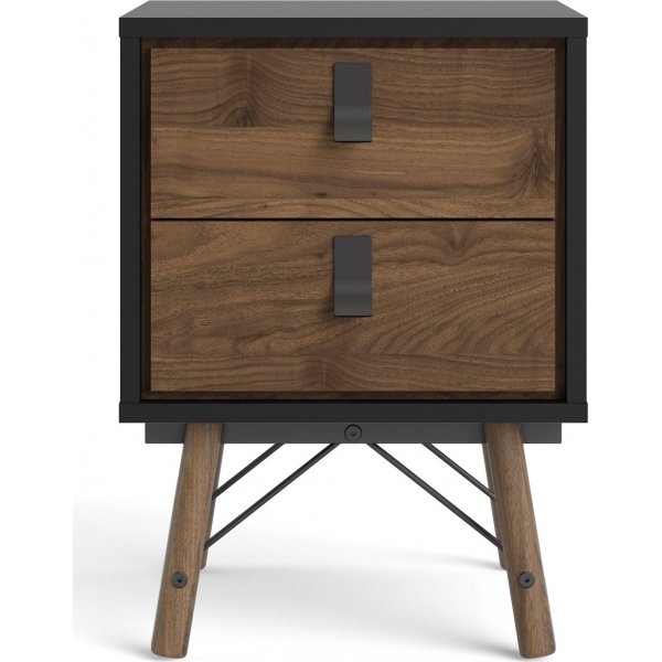 Ry sängbord - Svart/valnöt Ry sängbord - Svart/valnöt