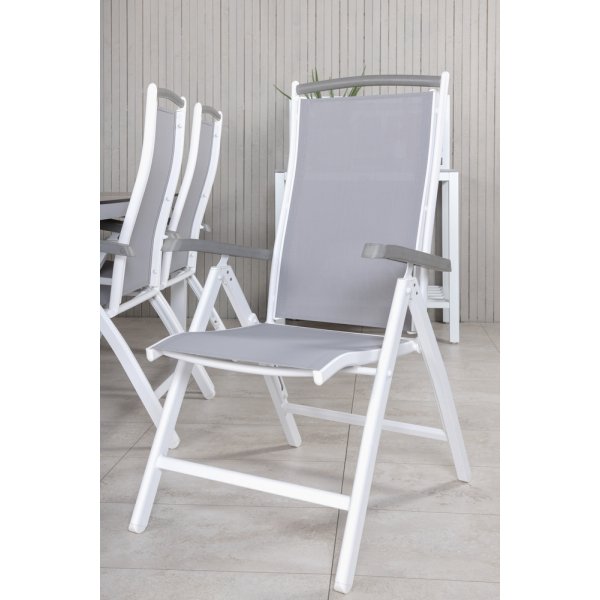 Llama utematgrupp med 6 st Albany stolar - Vit/Grå Llama utematgrupp med 6 st Albany stolar - Vit/Grå