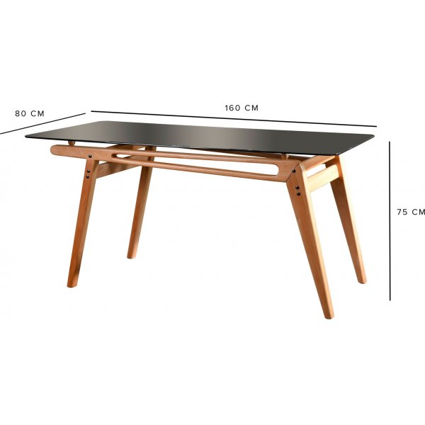 Palace matbord 160 cm - Ek/glas