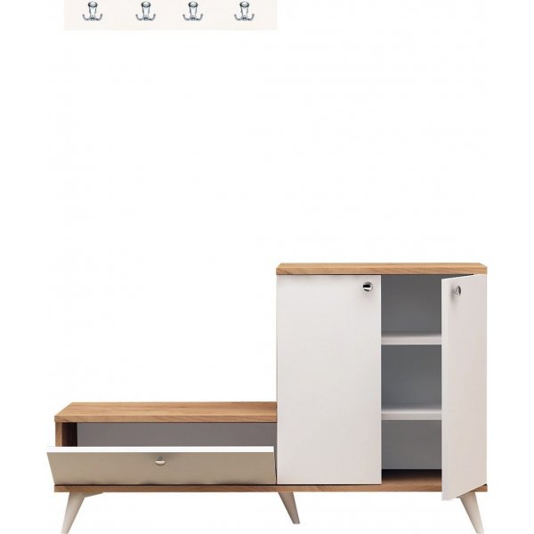 Meuble d\\\'entrée Evelyn - Chêne/blanc Meuble d\\\'entrée Evelyn - Chêne/blanc