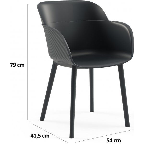 Fauteuil coque lot de 2 - Anthracite Fauteuil coque lot de 2 - Anthracite