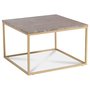 Accent 75x75 cm soffbord i brun marmor med matt mssings underrede