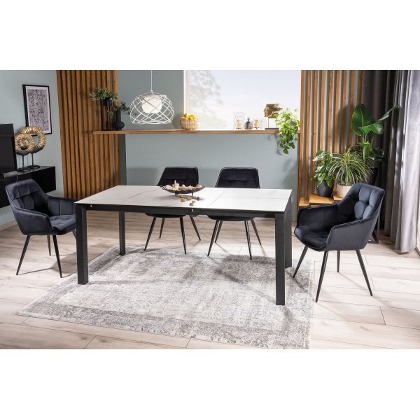 Metropol matbord 120-180 cm - Svart/vit Metropol matbord 120-180 cm - Svart/vit
