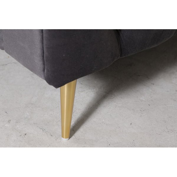 Tiffany 3-sits chesterfield i grå sammet / Mässing Tiffany 3-sits chesterfield i grå sammet / Mässing