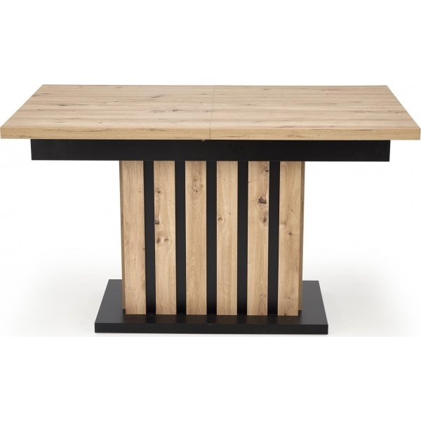 Table  manger Lamello 130-180 x 80 cm - Chne artisanal/noir