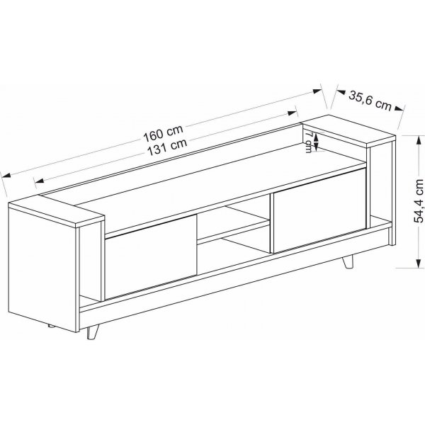 Banc multimédia Tyler - Chêne/anthracite Banc multimédia Tyler - Chêne/anthracite