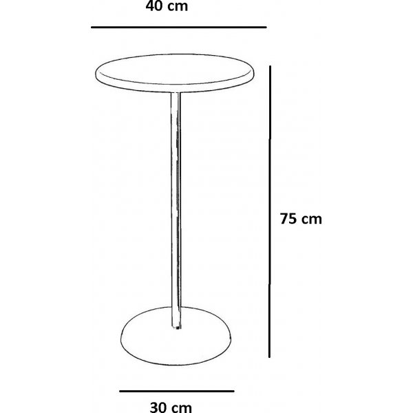 Stijlvolle bijzettafel �40 cm - Zwart/walnoot