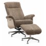 Relaxfauteuil met voetenbank in echt schapenvacht eiken/donkerbeige - Ulla + Vlekverwijderaar voor meubels