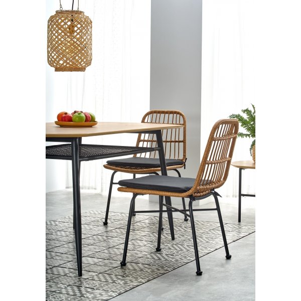 Table à manger Rankin 160 cm - Chêne/noir Table à manger Rankin 160 cm - Chêne/noir