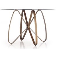 Rhonda runt matbord 120 cm - Brun / Antikt guld Rhonda runt matbord 120 cm - Brun / Antikt guld