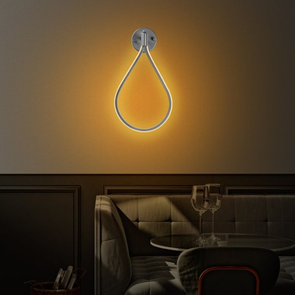 Damian wandlamp - Chroom