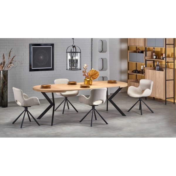 Table  manger Nastro 100-250 cm - Chne/noir