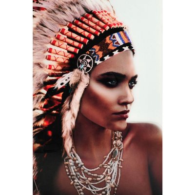 Glastavla - Indian Woman - 80x120 cm