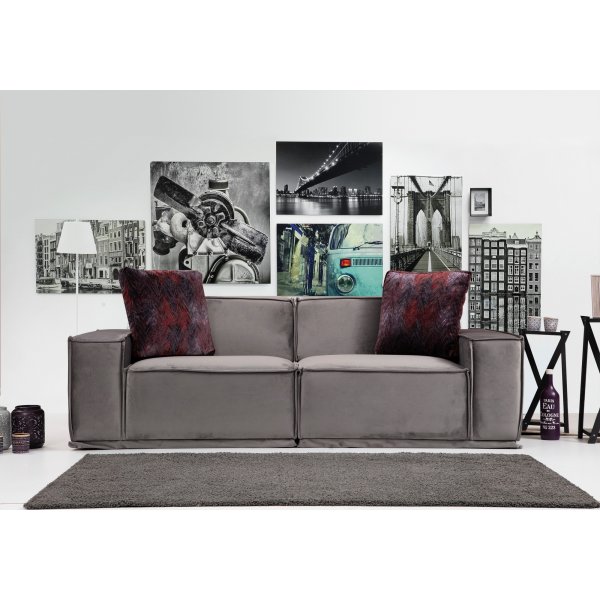 Canapé 2 places Lego - Gris Canapé 2 places Lego - Gris