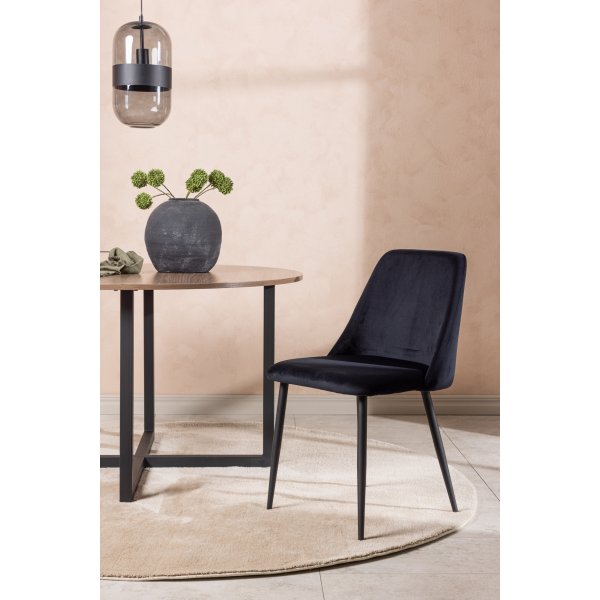 Chaise de salle  manger Night - Velours noir