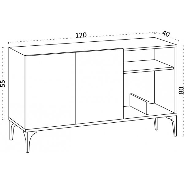 Buffet Oscar - Chêne saphir/noir Buffet Oscar - Chêne saphir/noir