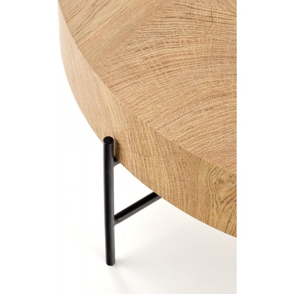 Table basse ronde Ennis Ø80 cm - Chêne/noir Table basse ronde Ennis Ø80 cm - Chêne/noir