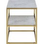Alisma sngbord - Vit marmor/guld