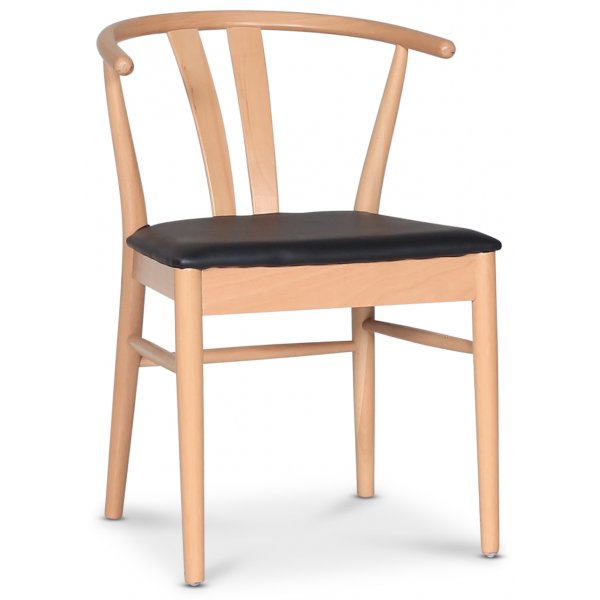 Astrid matstol med svart PU sits Astrid matstol med svart PU sits